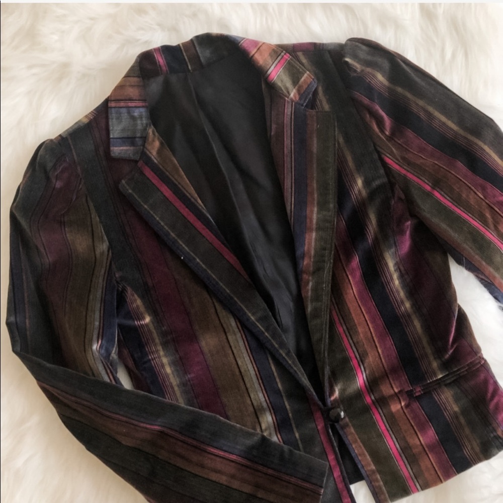 [vintage] velvet striped blazer